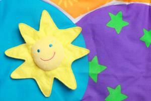 Colorful drawing with a Sun Smiling